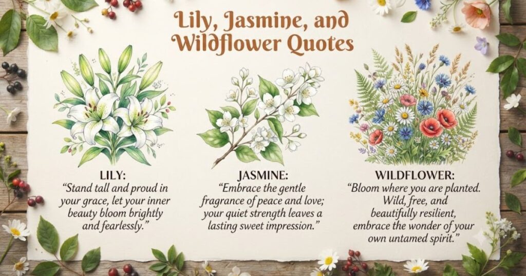 Lily, Jasmine, and Wildflower Quotes