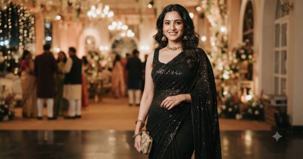 Black Saree Captions for Facebook & Other Social Posts