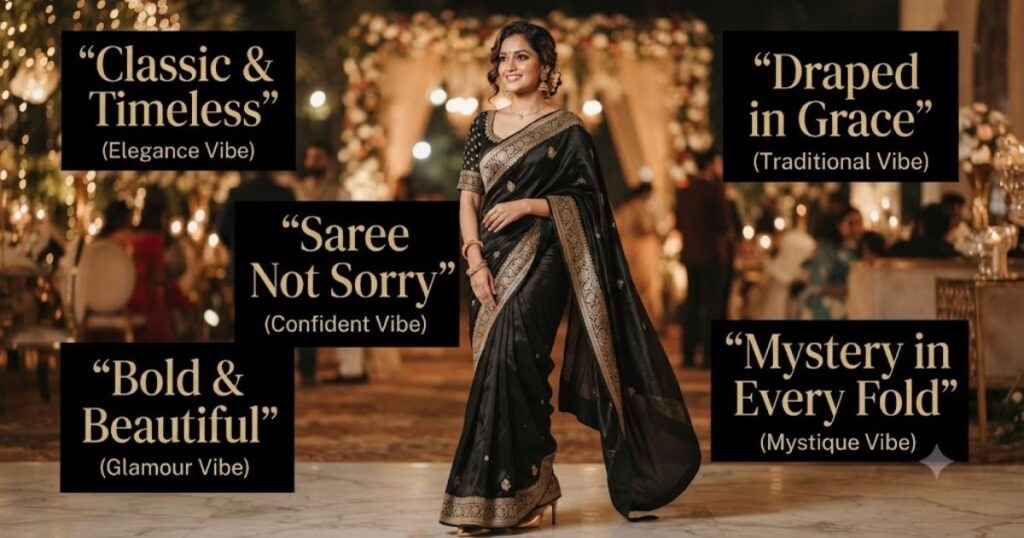 Black Saree Quotes for Different Vibes