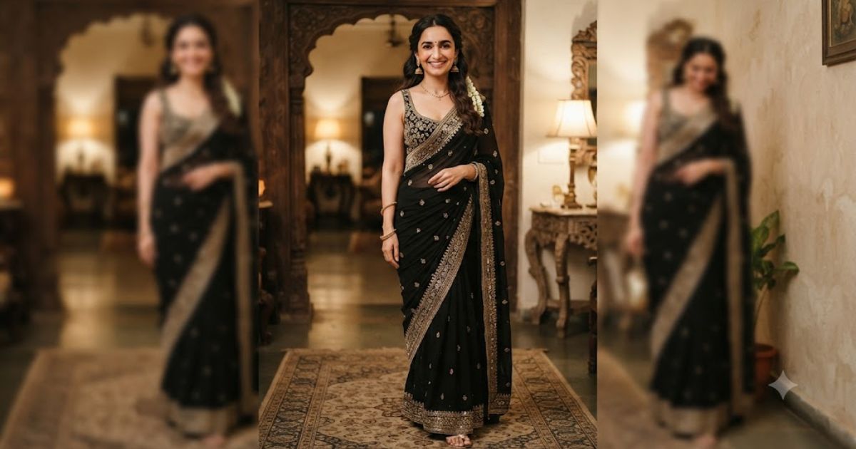 black saree quotes for instagram