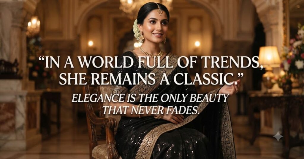 Elegant Black Saree Quotes