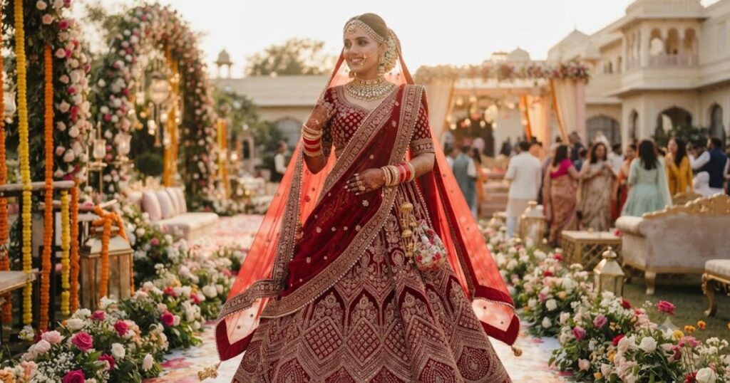 Red Lehenga Captions for Instagram