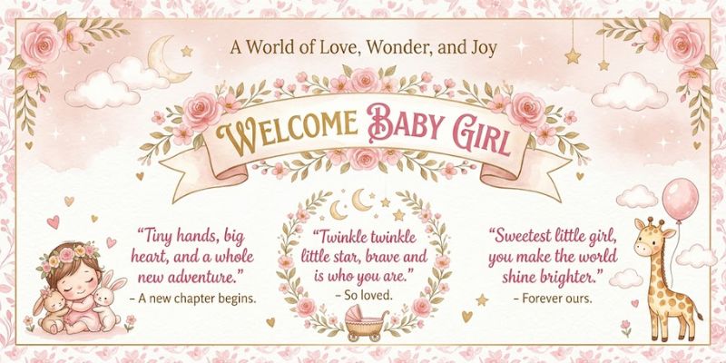 Welcome Baby Girl Quotes for Birth Announcements